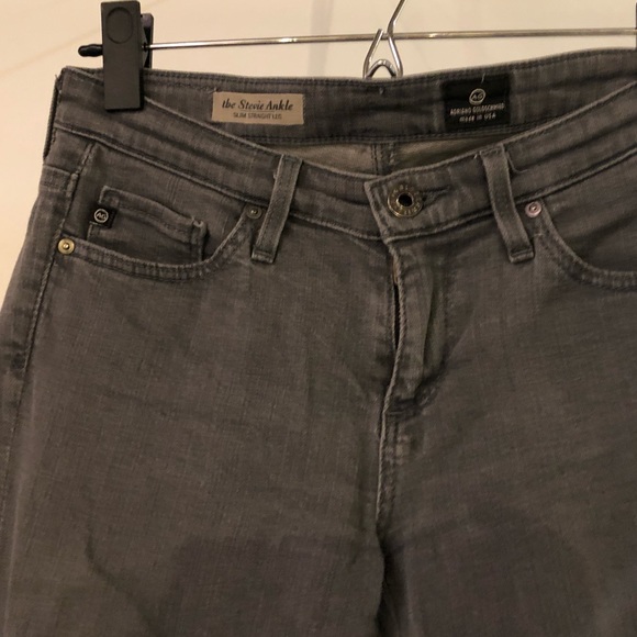 AG Stevie Ankle Cropped Stretch Jeans in Dark Gray - Picture 3 of 7